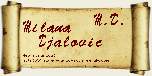 Milana Đalović vizit kartica